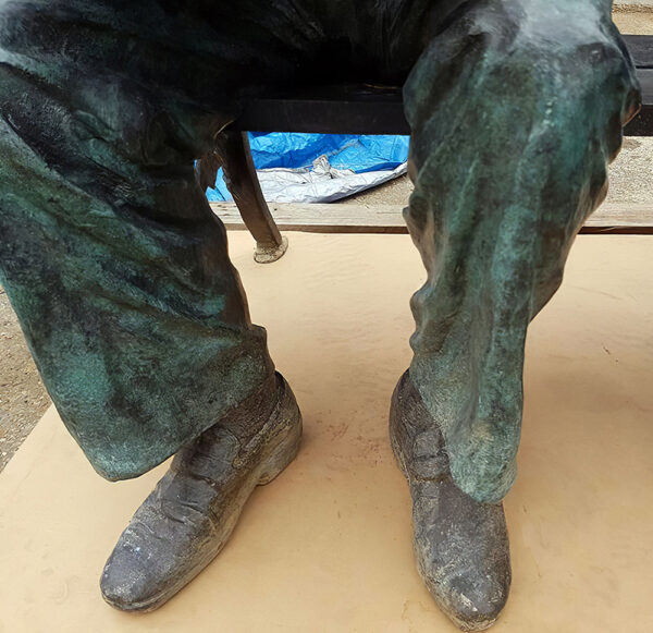 Hollow Cast Bronze Figure : Old Jack on a Bench: Legs, Feet & Shoes