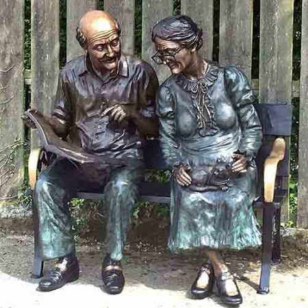 Bronze Figures : Old Jack and Martha : Escar UK Bronze