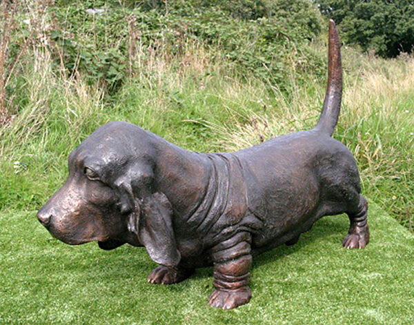 Hollow Cast Bronze Dog : Basset Hound : Fred-1