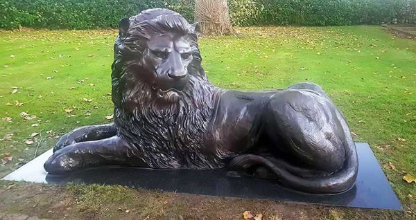 Bronze African Lion Pair on Flat Bases : Escar UK Bronze