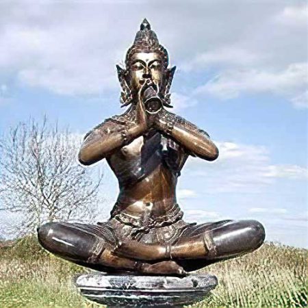 Bronze Sitting Thai Piper : Large : Escar UK Bronze
