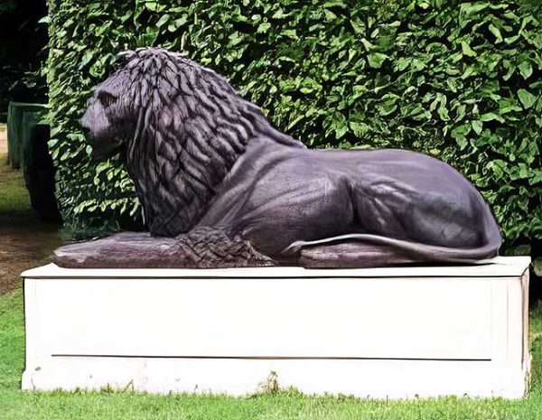 Bronze African Lions on Marble Plinths : Escar UK Bronze-1