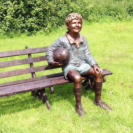 Hollow Cast Bronze Figure : Finlay : Boy on a Bench : Commission