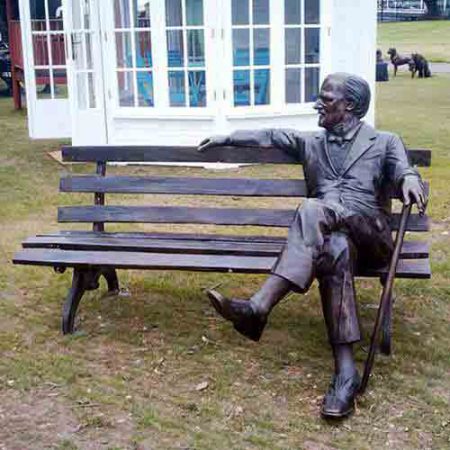 Hollow Cast Bronze Figures : Old Bob Sat on a Bench
