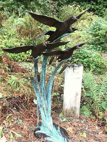 Bronze Ducks in Reeds Water Feature-3 : Escar UK Bronze