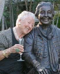 Connie with her Statue