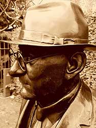 Bronze Commissioned Statue : L S Lowry : Sepia Toned