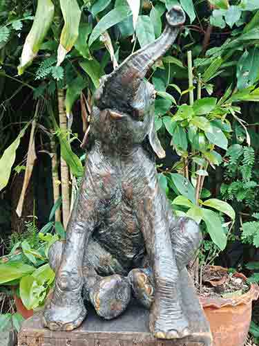 Bronze Seated Elephant : Luna-1 : Escar UK Bronze