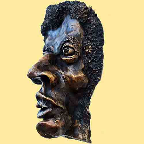 Escar Art Mask Sculpture : Escar UK Bronze