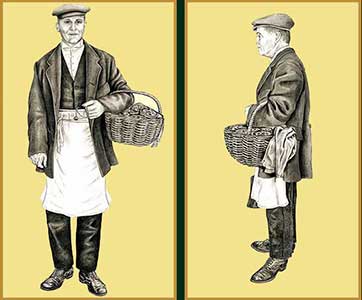 John the Pie Man Concept Drawings : Escar UK Bronze