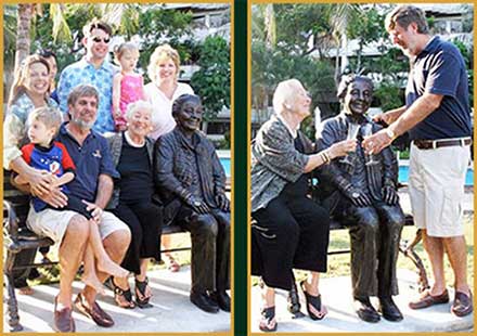 Bronze Commissioned 'Connie' Heinecke Statue with her Family : Escar UK Bronze