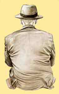 Bronze-Commissioned Statue : L S Lowry : Concept Drawing - Rear : Escar UK Bronze