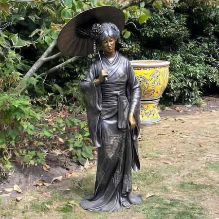 Bronze Asian Figures : Geisha Girl Sculpture Large